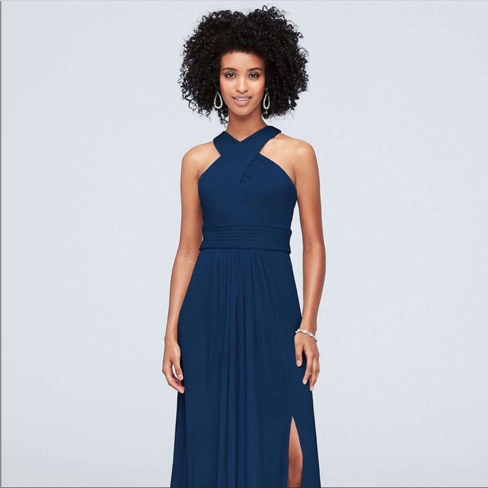 NWT David’s bridal marine colored bridesmaid dress. Not altered